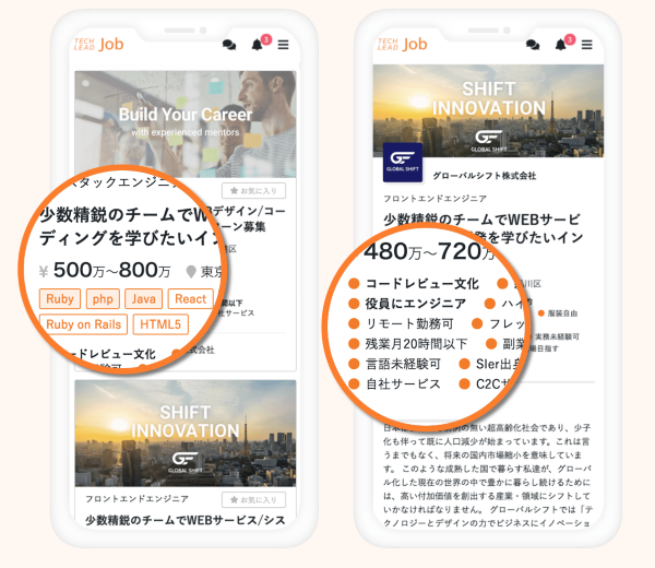 求人条件とのマッチング状況がひと目でわかる