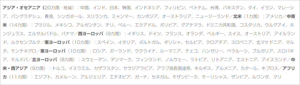 調査地域の分類(略称にて記載)